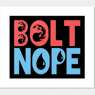 Red-Blue Nope Bolt Posters and Art